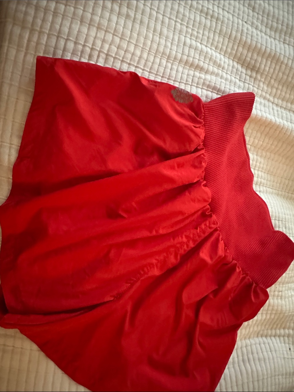 Red High-Waist Full Skirt